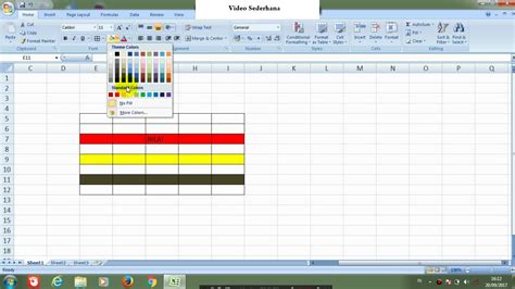 Cara Mewarnai Tabel Kolom Di Microsoft Excel Youtube
