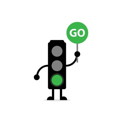 Green Traffic Light Mascot 5862384 Vector Art At Vecteezy