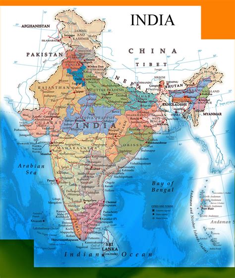 Editable Political Map Of India C23