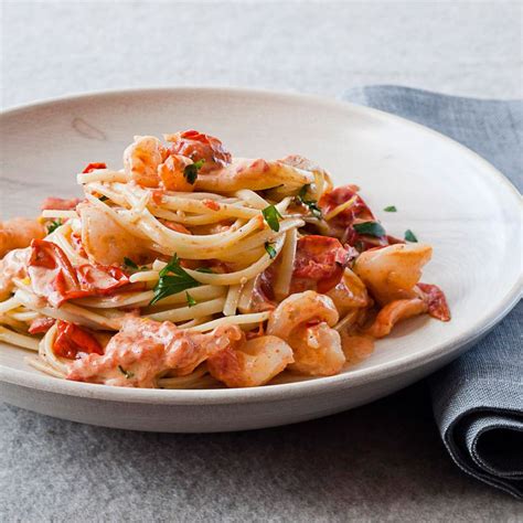 linguine with shrimp and creamy roasted tomatoes recipe melissa rubel jacobson