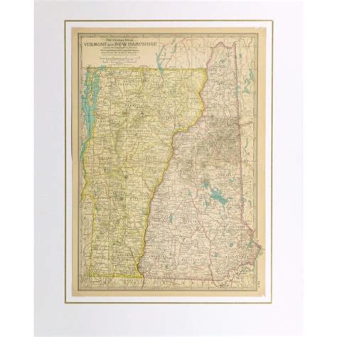 Map Vermont And New Hampshire 1897 Original Art Antique Maps And Prints