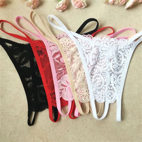 Buy Sexy Women Lingerie G String Thongs Lace Floral Mesh Floral Embroidery Low