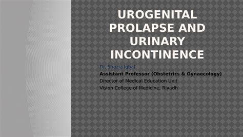 Pdf Urogenital Prolapse And Urinary Incontinence