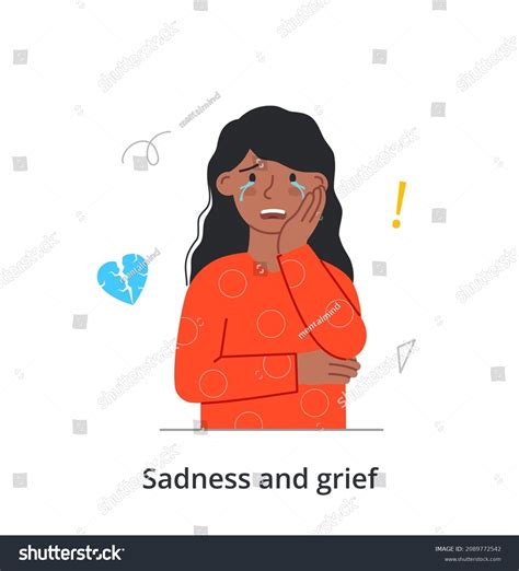 Sad Crying Woman Concept Young Upset Stock Vector Royalty Free