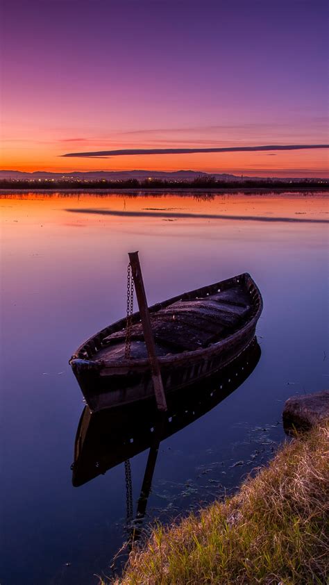 Boat Lake Sunset 4k 5k Wallpapers Hd Wallpapers Id 29980