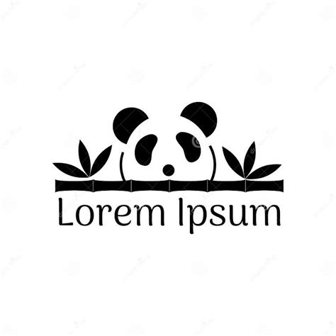 Simple Sign A Panda Logo Design Template Stock Vector Illustration