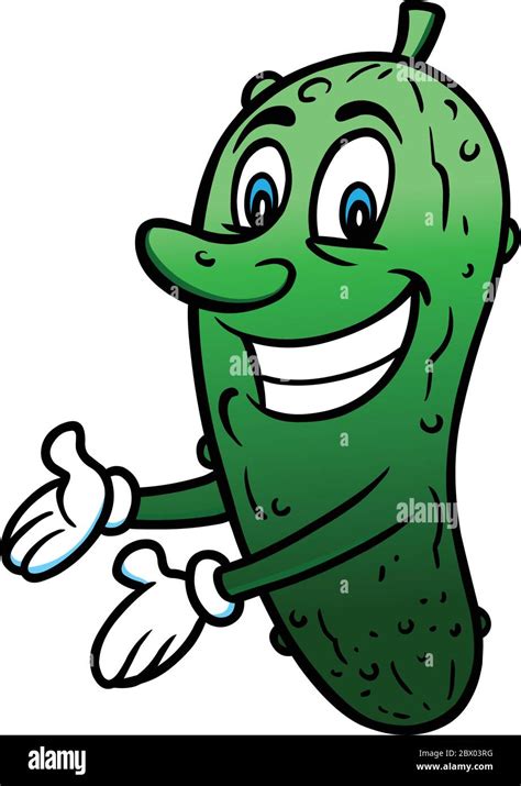 Pickle Cartoon A Cartoon Illustration Of A Pickle Character Stock