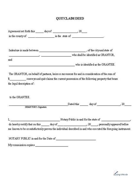 Free Printable Deed Forms Printable Forms Free Online