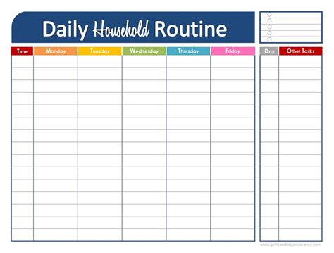 Daily+Household+Routine.PNG 987×751 pixels | Daily schedule template ...