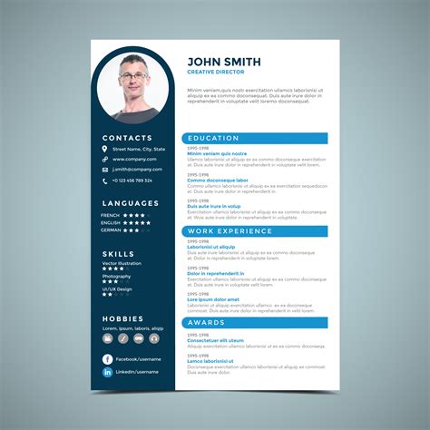 Explore a beautifully curated selection of blue background images that you can add to blogs, websites, or as desktop and phone wallpapers. Blue Circle Resume Design Template - Download Free Vectors, Clipart Graphics & Vector Art