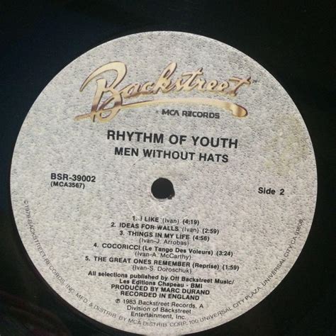 Men Without Hats Rhythm Of Youth Vinyl Records Plaka Lp Hobbies And Toys