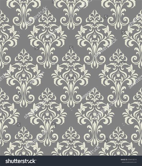 Floral Pattern Wallpaper Baroque Damask Seamless Background Stock