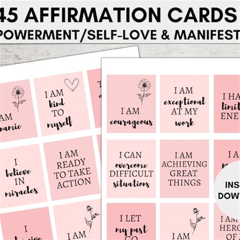 45 Positive Inspiration Affirmation Cards Words Of Etsy