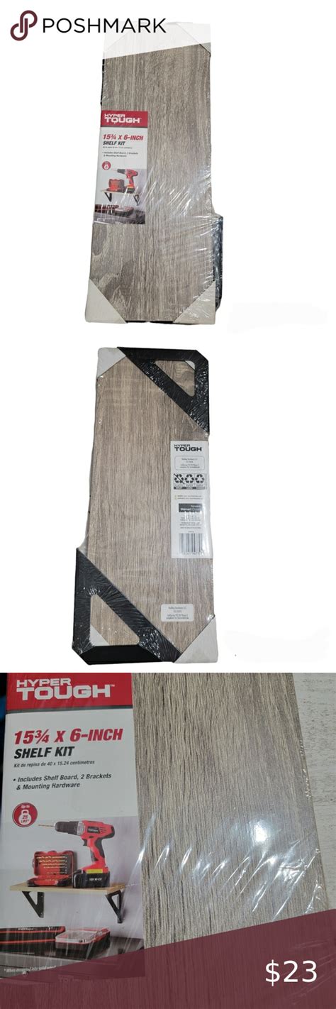 Hyper Tough 6 X 15 34 In Rustic Gray Laminated Wood Wall Shelf Kit