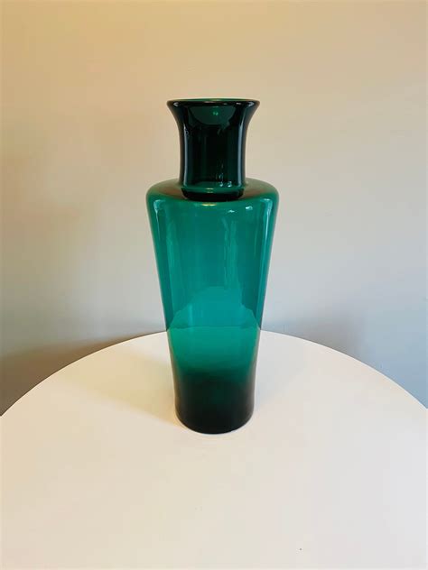 Vintage Blenko Mid Century Modern Art Glass Vase Floor Vase Etsy Floor Vase Glass Floor