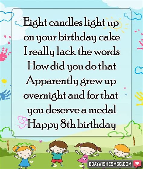 Best Happy 8th Birthday Wishes Bdaywishesmsg