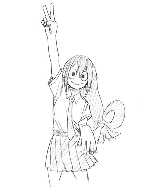 Ochako Anime Character Drawing Anime Sketch Character Drawing