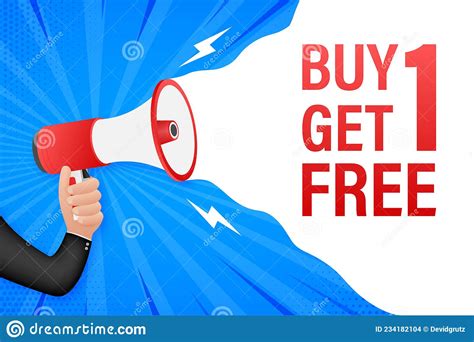 Megaphone Banner Business Concept With Text Buy 1 Get 1 Free Sale Tag