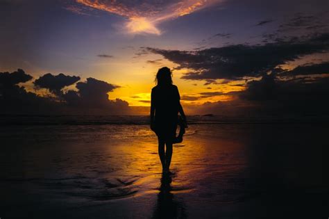 Person Walking On Water Sunset Free Image Peakpx