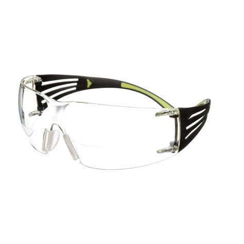 3m™ securefit™ 400 reader safety glasses black green frame anti scratch anti fog clear 2 0
