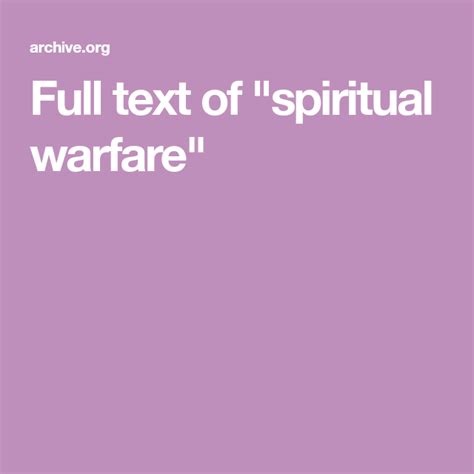 Full Text Of Spiritual Warfare Spiritual Warfare Warfare Spirituality