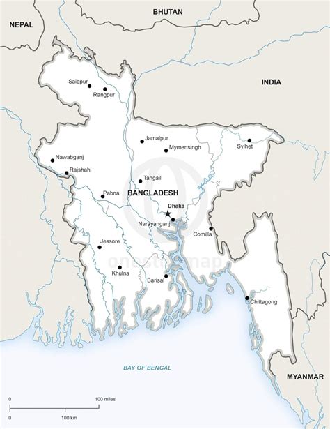Vector Map Of Bangladesh Political One Stop Map