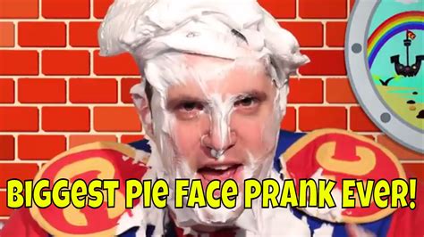21 Custard Pies In My Face Biggest Pie Face Prank Ever Youtube