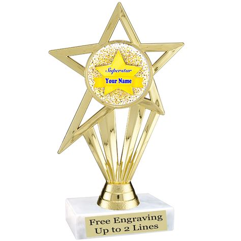 Custom Superstar Trophy Customize With Your Name Great Etsy