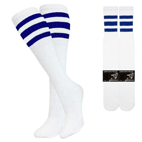 Dreamfield 1 4 Pair Cotton 3 Stripe Knee High Tube Socks Old School