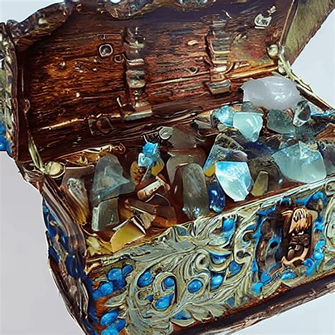Witchs Crystal Treasure Chest Hyper Realistic Painting · Creative Fabrica