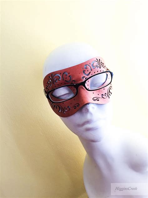 Masquerade Mask For Eye Glasses Faux Leather Masquerade Etsy