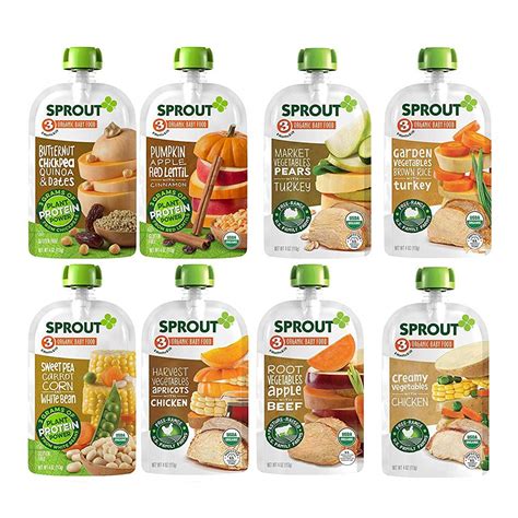 3.5 oz pouch (pack of 9) $11.49. Sprout Organic Baby Food Stage 3 Protein Variety Sampler ...