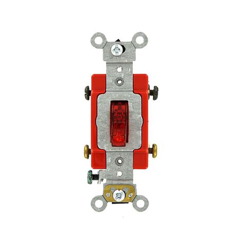 Leviton 20 Amp Industrial Grade Heavy Duty 3 Way Toggle Switch Red