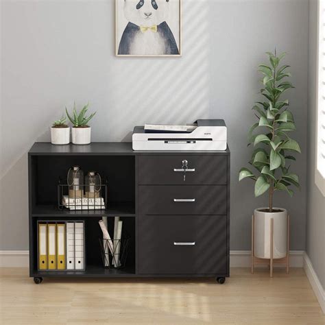 Over 38,500 products in stock. Tribesigns 3-Drawer Filing Cabinet with Lock, Wood Rolling ...