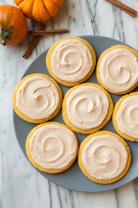 Pumpkin Sugar Cookies With Cinnamon Cream Cheese Frosting Cooking Classy