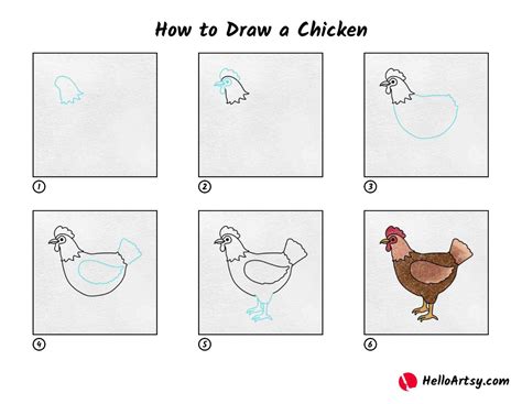 How To Draw A Chicken Helloartsy