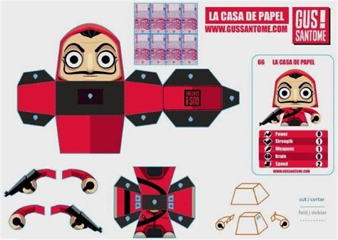 Papermau Money Heist La Casa De Papel Mini Paper Toy By Gus