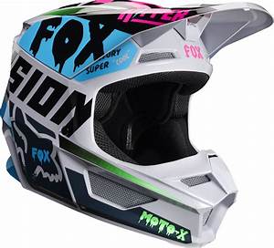 Fox Racing Youth V1 Czar Light Grey Dirt Bike Helmet Motocross Atv Utv