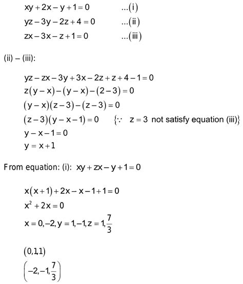 †ext solve for x y z x y 2 x y 1 0 y z 3 y 2 z 4 0 z x 3 x z 1 0