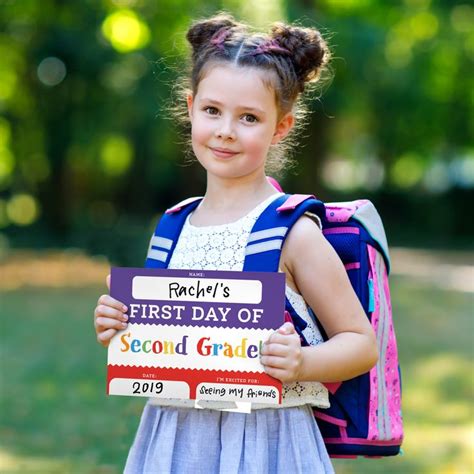 First Day Of School Signs Free Printable Back To School Crafts