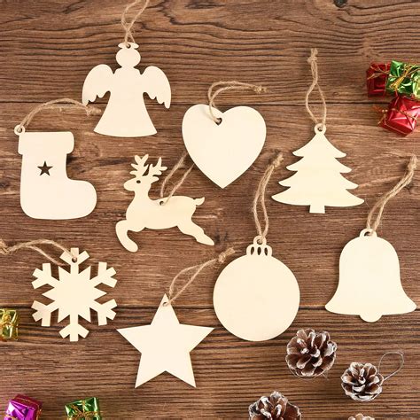 Unfinished Ornaments Christmas Wooden Ornaments Hanging Embellishments