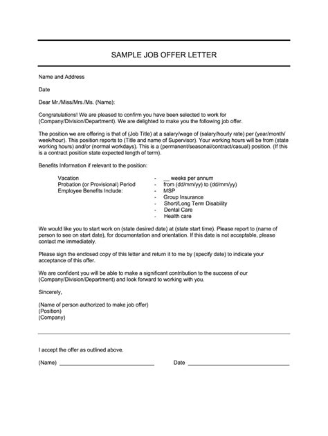 Employee Job Offer Letter Format Onvacationswall