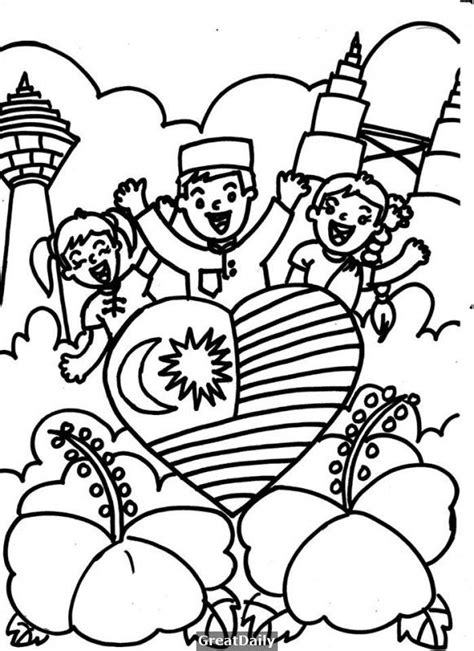 Download this adorable but meaningful patriotic colouring page for malaysia free at malaysianmom.com. Collection of Colouring Poster for Bulan Kemerdekaan ...