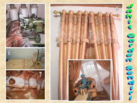 Tirai merah akan menerangi interior anda. Linda Hevira Image: Menjahit Gorden Sendiri