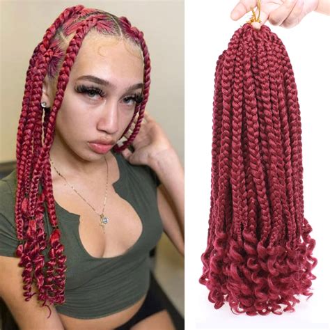 Burgundy Knotless Braids With Curls Ubicaciondepersonascdmxgobmx