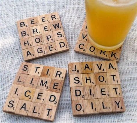 Scrabble Tile Words Poems Coaster Scrabble Coasters Diy Ts