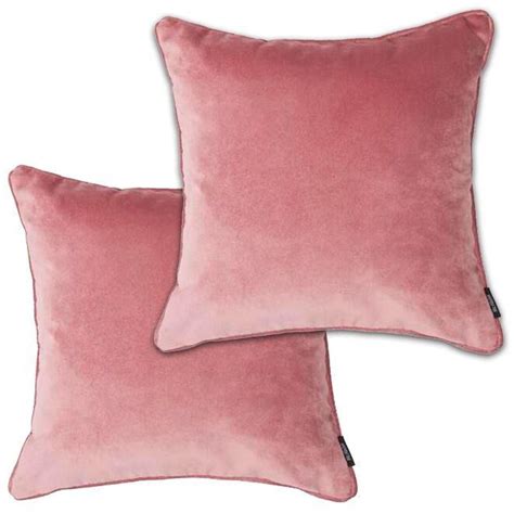 Mcalister Textiles Matt Aubergine Purple Velvet Cushion Set Blush