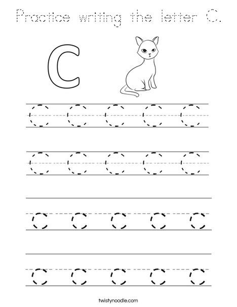 Learning the alphabet is obviously important. Practice writing the letter C Coloring Page - Tracing ...