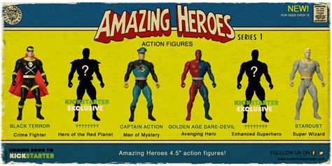 Fresh Monkey Fiction Amazing Heroes Retro Action Figures Kickstarter