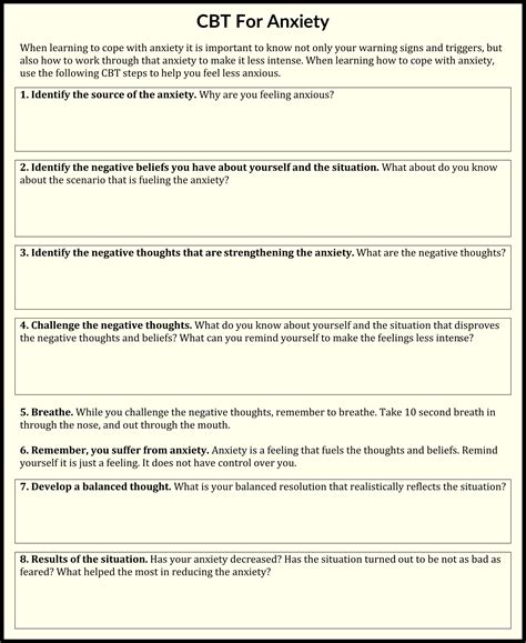 Cognitive behavioural therapy is an important part of the treatment jigsaw and mark tyrrell would want me to mention the following articles we. 10 Best Images of Adult Cognitive Worksheets Printable - Adult Cognitive Therapy Worksheets ...